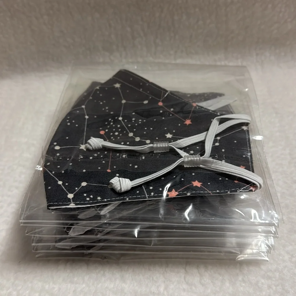 7 piece Galaxy Cosmic Constellation Pattern Pure Cotton Face Masks New